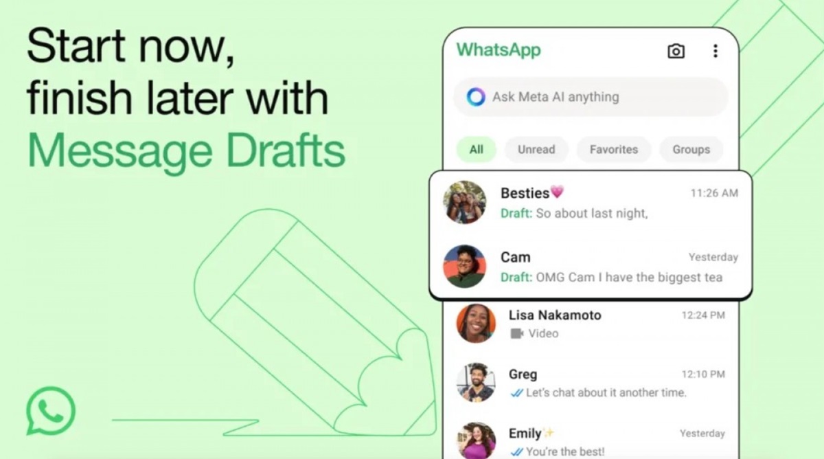 Fitur draf pesan WhatsApp.