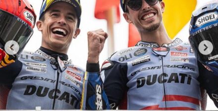 Marc Marquez dan Alex Marquez saat setim di Gresini Ducati.