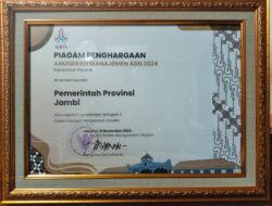 Provinsi Jambi Raih 2 Penghargaan Peringkat 3 Nasional Anugerah Manajemen ASN 2024