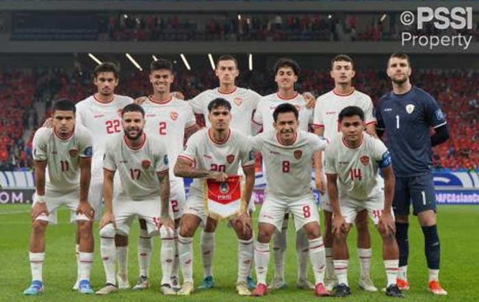 Skuad Timnas Indonesia yang bakal menghadapi Jepang nanti malam.