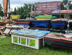 Mantap Mesin Tembak Ikan Dan Dindong di Hancurkan Polres Asahan