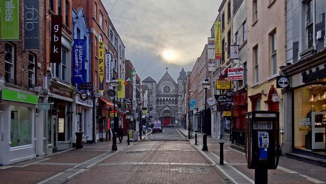 Salah satu jalanan di Kota Dublin, Irlandia. Irlandia menawarkan bayaran bagi yang ingin menjadi penduduk baru mereka.