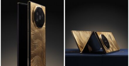 Caviar meluncurkan ponsel Huawei Mate XT berlapis emas 18 karat.