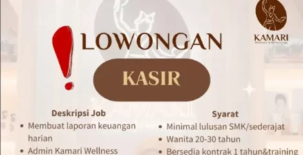 Lowongan Kerja di Kamari Wellness.Official untuk Posisi Kasir, Cek Syarat dan Cara Melamarnya