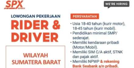 Lowongan Kerja SPX Express Kota Padang Januari 2025, Rider dan Driver Dibutuhkan