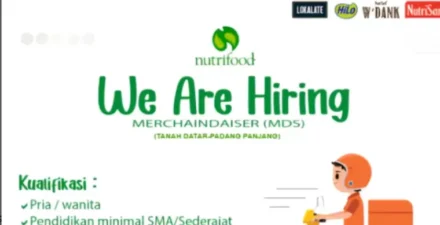 Bergabung dengan Nutrifood! Lowongan Merchandiser Januari 2025 di Tanah Datar dan Padang Panjang