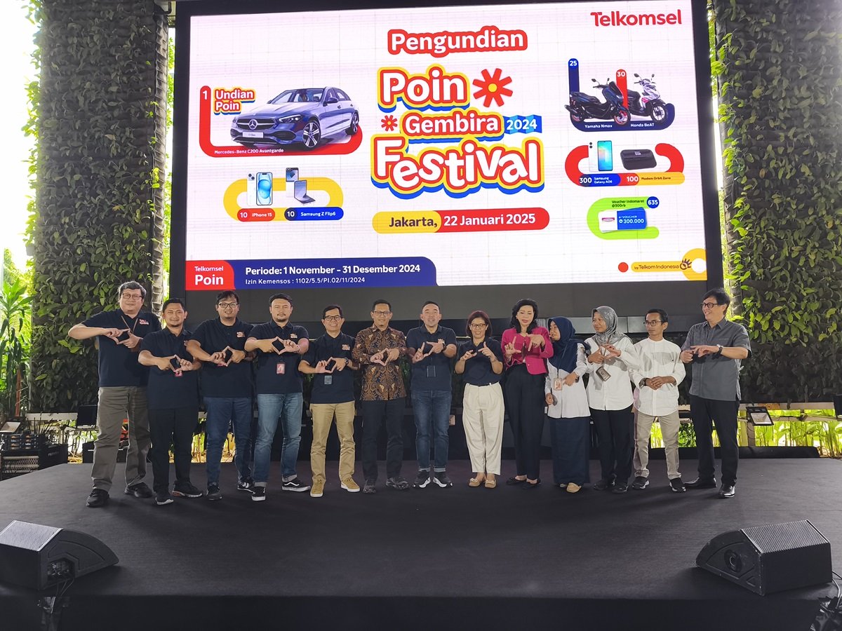 Telkomsel mengumumkan pemenang Poin Gembira Festival 2024, 22 Januari 2025.