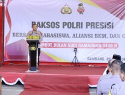 Menyambut Bulan Ramadhan 1446 H, Polres Rembang Bersama Mahasiswa, BEM, dan OKP Bagikan Paket Sembako
