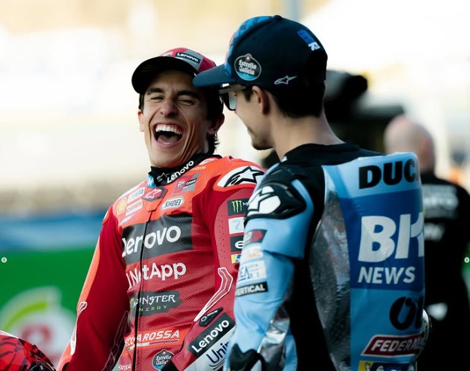 Alex Marquez dan Marc Marquez di MotoGP 2025.