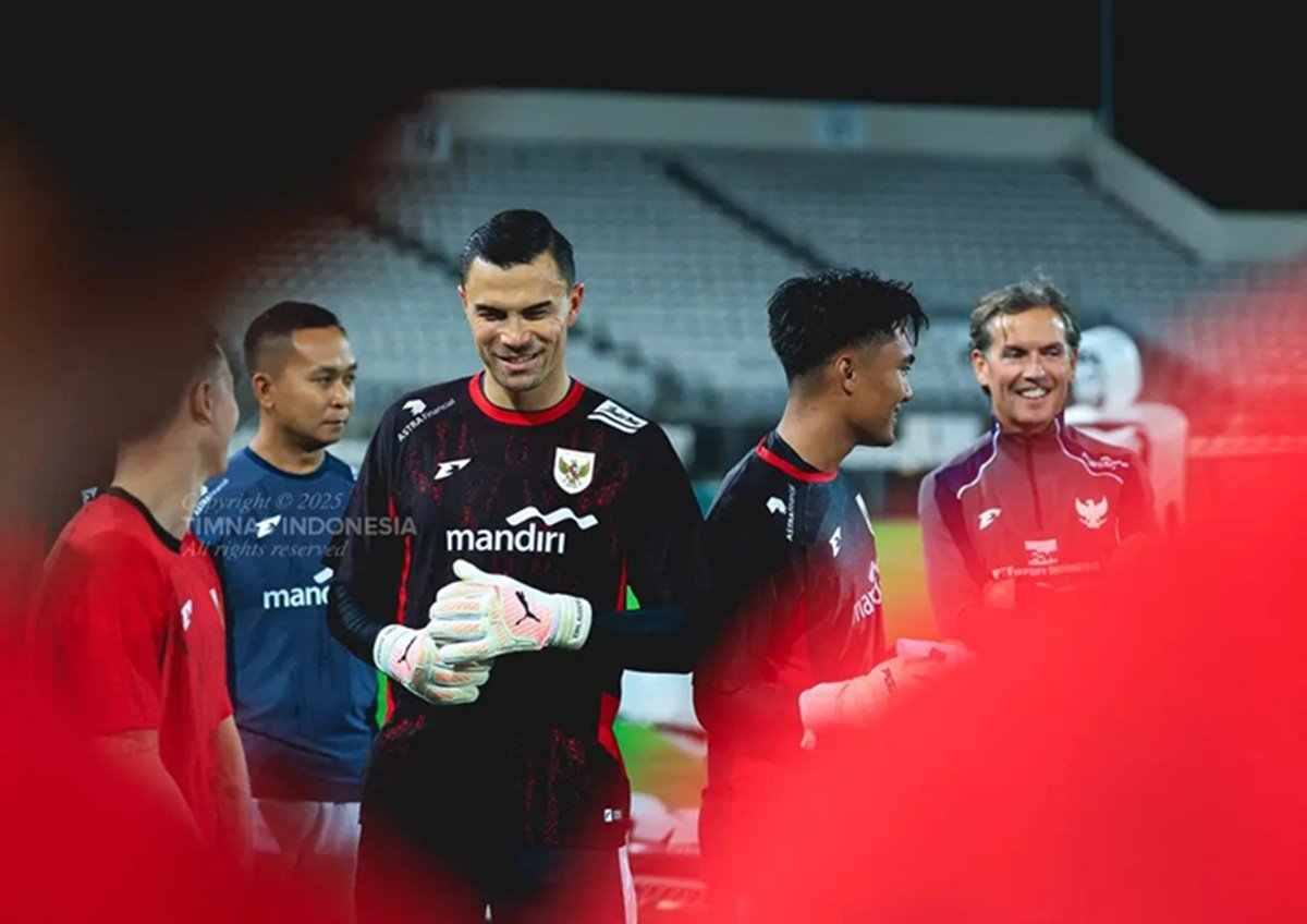 Timnas Indonesia kala berlatih.