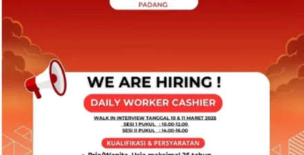 Lowongan Kerja Transmart Padang! Daily Worker Cashier, Walk-in Interview 10-11 Maret 2025