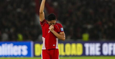 Rizky Ridho kala membela Timnas Indonesia.