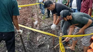Penampakan 'kuburan' kerangka manusia di Tigaraksa, Kabupaten Tangernag.