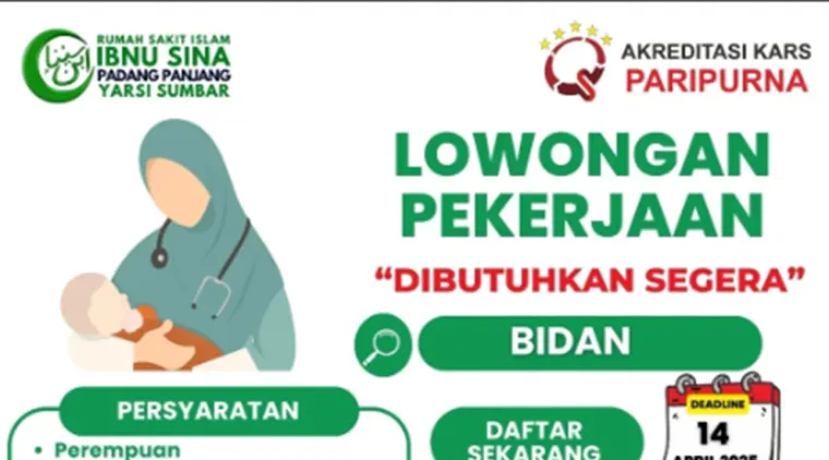 Lowongan Bidan di RS Islam Ibnu Sina Padang Panjang, Kesempatan Berkarier dan Mengabdi!