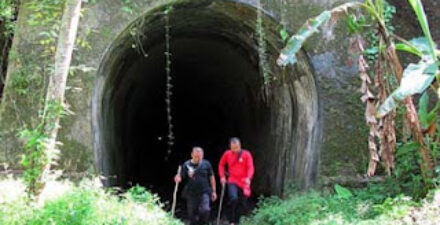 Terowongan Wilhelmina sepanjang 1.116 meter di Kabupaten Pangandaran, Jawa Barat.