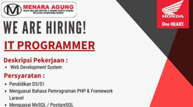 Lowongan Kerja Teknologi di Industri Otomotif, Daftar Sekarang di PT. Menara Agung!