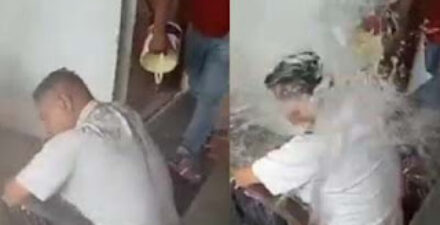 Tangkapan layar lurah di Gunungkidul saat disiram