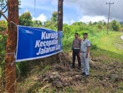 Jasa Raharja Solok Pasang 80 Spanduk di Titik Rawan Kecelakaan