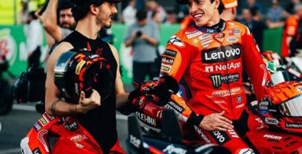 Francesco Bagnaia dan Marc Marquez setim di MotoGP 2025.