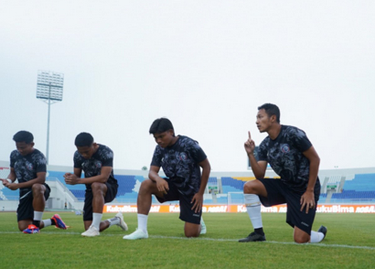 Para pemain Arema FC kala berlaga.