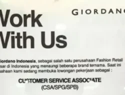 Giordano Indonesia Buka Lowongan Customer Service Associate di Padang