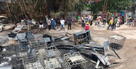 Gudang yang diduga menjadi tempat penimbunan bahan bakar minyak (BBM) ilegal