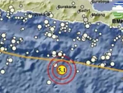 Gempa 5,1 SR Terjadi di Barat Daya Pacitan