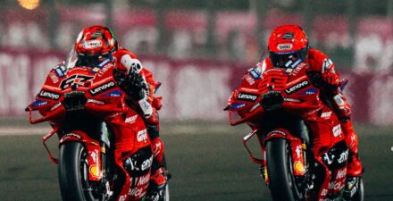 Dua pembalap Tim Ducati Lenovo, Marc Marquez dan Francesco Bagnaia.