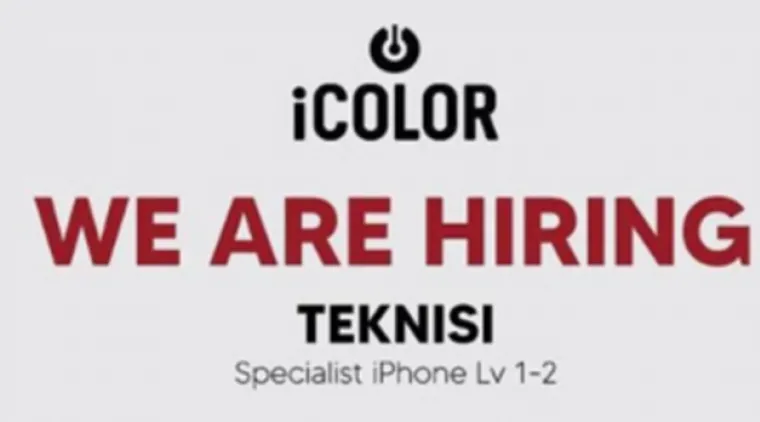 iColor Padang Buka Lowongan Teknisi iPhone Level 1-2, Fresh Graduate Dipersilakan Melamar!