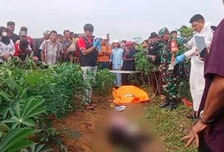 Petugas mengidentifikasi mayat wanita di kebun singkong