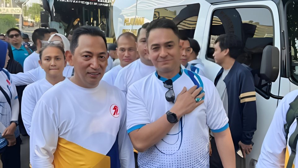 Aditya Yusma bersama Kapolri dan PJU Mabes Polri meriahkan CFD dalam rangkaian HUT Bhayangkara ke-79. (Dok. Istimewa)
