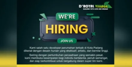 Lowongan Marketing D'Royal Village! Gaji Pokok, Insentif, Bonus & Liburan Menanti!