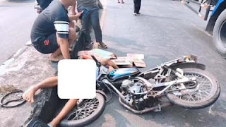 Dua maling gas 3 kg kecelakaan di simpang tiga Karangploso, Desa Ngerong