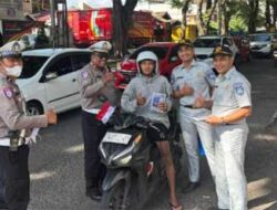 Sambut HUT RI ke-80, Jasa Raharja dan Polresta Padang Kampanyekan Keselamatan Berkendara