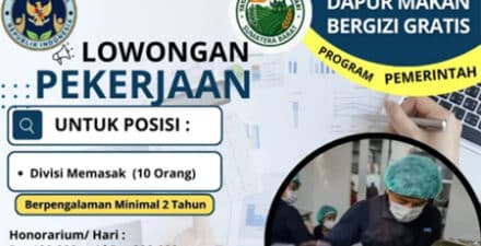 Lowongan Divisi Memasak Program Makan Bergizi Gratis, Kuota 10 Orang