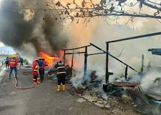 Kebakaran melanda kawasan Jalan Bali, Kelurahan Ulak Karang Utara