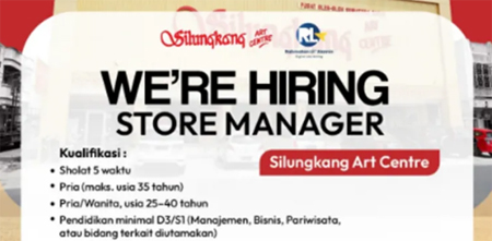 Silungkang Art Centre Buka Lowongan Store Manager, Peluang Karier Menarik di Dunia Retail Lokal.