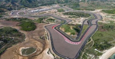 Foto udara Sirkuit Mandalika di Lombok, NTB.
