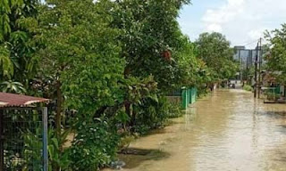 Banjir merendam ratusan rumah di Kabupaten Deliserdang, Sumut.
