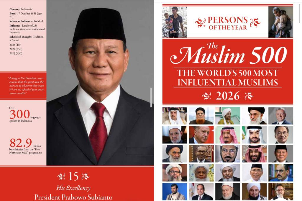Presiden Prabowo Raih Peringkat 15 dalam Daftar 500 Muslim Paling Berpengaruh Dunia.