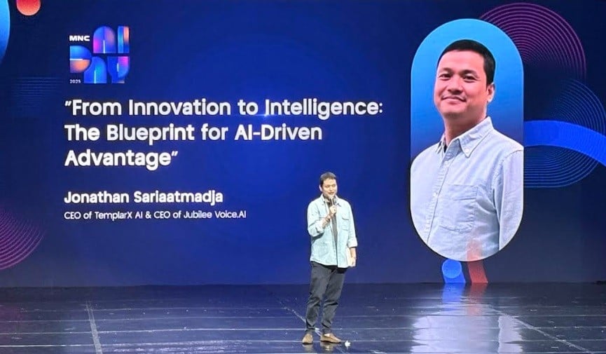CEO TemplarX AI & Jubilee Voice.AI Jonathan Sariaatmadja memaparkan bagaimana teknologi AI menjadi fondasi baru dalam industri hukum dan bisnis.