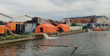 Pompanisasi mulai mengatasi banjir di wilayah Semarang yang kini mulai berangsur surut.