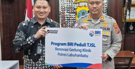 BRI Rantauprapat Serahkan Bantuan Renovasi Gedung Klinik Polres Labuhanbatu