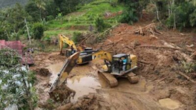 Akses di wilayah Silungkang yang sempat terputus akibat bencana banjir bandang