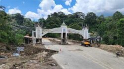 Kondisi terkini jembatan kembar pascabencana banjir bandang.