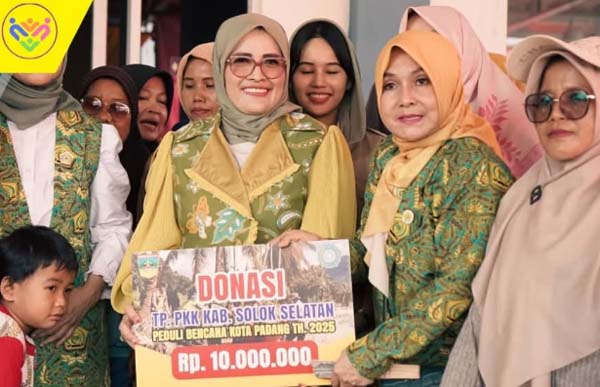 Ketua TP PKK Kabupaten Solok Selatan penyaluran bantuan
