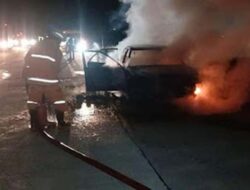 Toyota Soluna Hangus Terbakar di Tol Solo–Kertosono, Arus Lalu Lintas Terganggu