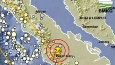 BMKG, Gempa 2,6 SR Terjadi di 34 Km Barat Daya Rokan Hulu