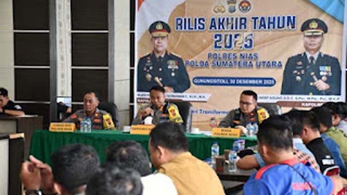 Rilis akhir tahun Polres Nias 2025.