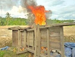 Tim Terpadu Sumbar Tertibkan PETI di Rao Pasaman, Alat Tambang Ilegal Dimusnahkan